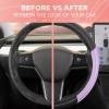imagePink Holo Bling Steering Wheel Cover Standard 15 Inch Size Fits Most Vehicles Cute Shiny Crackle Car Steering Cover with Holographic Foil Glitter Like Detail Car Accessories for WomenPurple Sequin Bling