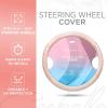 imagePink Holo Bling Steering Wheel Cover Standard 15 Inch Size Fits Most Vehicles Cute Shiny Crackle Car Steering Cover with Holographic Foil Glitter Like Detail Car Accessories for WomenPink Holo Bling