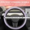 imagePink Holo Bling Steering Wheel Cover Standard 15 Inch Size Fits Most Vehicles Cute Shiny Crackle Car Steering Cover with Holographic Foil Glitter Like Detail Car Accessories for WomenPurple Holo Bling