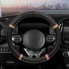 imagePink Holo Bling Steering Wheel Cover Standard 15 Inch Size Fits Most Vehicles Cute Shiny Crackle Car Steering Cover with Holographic Foil Glitter Like Detail Car Accessories for WomenRose Gold Quilted