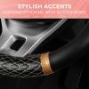 imagePink Holo Bling Steering Wheel Cover Standard 15 Inch Size Fits Most Vehicles Cute Shiny Crackle Car Steering Cover with Holographic Foil Glitter Like Detail Car Accessories for WomenRose Gold Quilted