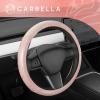 imagePink Holo Bling Steering Wheel Cover Standard 15 Inch Size Fits Most Vehicles Cute Shiny Crackle Car Steering Cover with Holographic Foil Glitter Like Detail Car Accessories for WomenPink Holo Bling