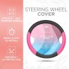 imagePink Holo Bling Steering Wheel Cover Standard 15 Inch Size Fits Most Vehicles Cute Shiny Crackle Car Steering Cover with Holographic Foil Glitter Like Detail Car Accessories for WomenPink Sequin Bling