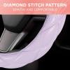 imagePink Holo Bling Steering Wheel Cover Standard 15 Inch Size Fits Most Vehicles Cute Shiny Crackle Car Steering Cover with Holographic Foil Glitter Like Detail Car Accessories for WomenPurple Stitched