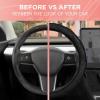 imagePink Holo Bling Steering Wheel Cover Standard 15 Inch Size Fits Most Vehicles Cute Shiny Crackle Car Steering Cover with Holographic Foil Glitter Like Detail Car Accessories for WomenBlack Stitched