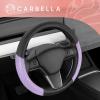 imagePink Holo Bling Steering Wheel Cover Standard 15 Inch Size Fits Most Vehicles Cute Shiny Crackle Car Steering Cover with Holographic Foil Glitter Like Detail Car Accessories for WomenPurple Sequin Bling