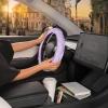 imagePink Holo Bling Steering Wheel Cover Standard 15 Inch Size Fits Most Vehicles Cute Shiny Crackle Car Steering Cover with Holographic Foil Glitter Like Detail Car Accessories for WomenPurple Stitched
