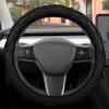 imagePink Holo Bling Steering Wheel Cover Standard 15 Inch Size Fits Most Vehicles Cute Shiny Crackle Car Steering Cover with Holographic Foil Glitter Like Detail Car Accessories for WomenBlack Stitched