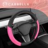 imagePink Holo Bling Steering Wheel Cover Standard 15 Inch Size Fits Most Vehicles Cute Shiny Crackle Car Steering Cover with Holographic Foil Glitter Like Detail Car Accessories for WomenPink Sequin Bling