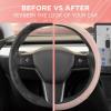imagePink Holo Bling Steering Wheel Cover Standard 15 Inch Size Fits Most Vehicles Cute Shiny Crackle Car Steering Cover with Holographic Foil Glitter Like Detail Car Accessories for WomenPink Holo Bling