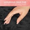 imageSheepskin Car Seat Covers for Women 2Pack Faux Fur Car Seat Covers Front Seats Only Cute Automotive Seat Covers For Cars for Women Car Accessories for Women Soft PinkBlack Fur