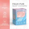 imageSheepskin Car Seat Covers for Women 2Pack Faux Fur Car Seat Covers Front Seats Only Cute Automotive Seat Covers For Cars for Women Car Accessories for Women Soft PinkSoft Pink Fur