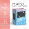 imageSheepskin Car Seat Covers for Women 2Pack Faux Fur Car Seat Covers Front Seats Only Cute Automotive Seat Covers For Cars for Women Car Accessories for Women Soft PinkBlack Fur