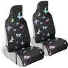 imageTurquoise Tropical Birds Car Seat Covers 2 Pack Birds ampamp Palm Leaves Front Seat Covers for Cars Trucks SUV Car Accessories for WomenBlack Leopard  Butterflies