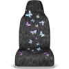 imageTurquoise Tropical Birds Car Seat Covers 2 Pack Birds ampamp Palm Leaves Front Seat Covers for Cars Trucks SUV Car Accessories for WomenBlack Leopard  Butterflies