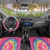 imageTurquoise Tropical Birds Car Seat Covers 2 Pack Birds ampamp Palm Leaves Front Seat Covers for Cars Trucks SUV Car Accessories for WomenRainbow TieDye