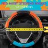 imageWarner Bros Scooby Doo Mystery Machine Van SUV Car Steering Wheel Cover  Standard Size 15quot  Fun Cute Interior Car Accessories Gift Ideas Cushioned Soft Comfortable Automotive Steering Wheel CoverCyan Orange and Black