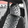 imagecarXS Leopard Print Car Seat Covers Full Set Includes Matching Seat Belt Pads and Steering Wheel Cover TwoTone Cheetah Print Gray Seat Covers for Cars for Women Car Seat Protector Interior CoversLeopard Gray