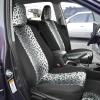 imagecarXS Leopard Print Car Seat Covers Full Set Includes Matching Seat Belt Pads and Steering Wheel Cover TwoTone Cheetah Print Gray Seat Covers for Cars for Women Car Seat Protector Interior CoversLeopard Gray