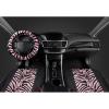 imagecarXS Leopard Print Car Seat Covers Full Set Includes Matching Seat Belt Pads and Steering Wheel Cover TwoTone Cheetah Print Gray Seat Covers for Cars for Women Car Seat Protector Interior CoversZebra Pink