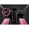 imagecarXS Leopard Print Car Seat Covers Full Set Includes Matching Seat Belt Pads and Steering Wheel Cover TwoTone Cheetah Print Gray Seat Covers for Cars for Women Car Seat Protector Interior CoversLeopard Hot Pink