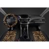 imagecarXS Leopard Print Car Seat Covers Full Set Includes Matching Seat Belt Pads and Steering Wheel Cover TwoTone Cheetah Print Gray Seat Covers for Cars for Women Car Seat Protector Interior CoversZebra Beige