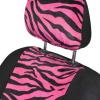 imagecarXS Leopard Print Car Seat Covers Full Set Includes Matching Seat Belt Pads and Steering Wheel Cover TwoTone Cheetah Print Gray Seat Covers for Cars for Women Car Seat Protector Interior CoversZebra Hot Pink