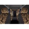 imagecarXS Leopard Print Car Seat Covers Full Set Includes Matching Seat Belt Pads and Steering Wheel Cover TwoTone Cheetah Print Gray Seat Covers for Cars for Women Car Seat Protector Interior CoversZebra Beige