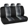 imagecarXS Leopard Print Car Seat Covers Full Set Includes Matching Seat Belt Pads and Steering Wheel Cover TwoTone Cheetah Print Gray Seat Covers for Cars for Women Car Seat Protector Interior CoversLeopard Gray