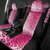 imagecarXS Leopard Print Car Seat Covers Full Set Includes Matching Seat Belt Pads and Steering Wheel Cover TwoTone Cheetah Print Gray Seat Covers for Cars for Women Car Seat Protector Interior CoversLeopard Hot Pink