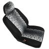 imagecarXS Leopard Print Car Seat Covers Full Set Includes Matching Seat Belt Pads and Steering Wheel Cover TwoTone Cheetah Print Gray Seat Covers for Cars for Women Car Seat Protector Interior CoversLeopard Gray