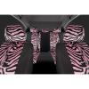 imagecarXS Leopard Print Car Seat Covers Full Set Includes Matching Seat Belt Pads and Steering Wheel Cover TwoTone Cheetah Print Gray Seat Covers for Cars for Women Car Seat Protector Interior CoversZebra Pink