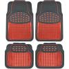 imageBDK 2 Tone Black ampamp Pink Floor Mats for Cars  Metallic Top Finish Car Mats for Women ampamp Heavy Duty Pink Car Accessories for Women  Cute Car Mats with AntiSlip Grip Girly Mats for Cars SUV ampamp VanRedBlack