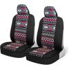 imageBDK Aztec Pattern Car Seat Covers for Front Seats 2Pack Geometric Print Front Seat Cover Set with Matching Headrest Sideless Design for Easy Installation Universal Fits Most Cars Trucks Vans SUVsInca Tocapu Pattern