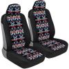 imageBDK Aztec Pattern Car Seat Covers for Front Seats 2Pack Geometric Print Front Seat Cover Set with Matching Headrest Sideless Design for Easy Installation Universal Fits Most Cars Trucks Vans SUVsAztec Pattern