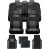 imageBDK Beige Faux Leather Car Seat Covers Full Set with Matching Carpet Car Floor Mats  Universal Front ampamp Back Bench Car Seat Protector ampamp Car Mats Full Set for SUV ampamp Truck Automotive Interior LinerCharcoal