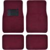 imageBDK Classic Carpet Floor Mats for Car ampamp Auto  Universal Fit Front ampamp Rear with Heelpad Light Gray  58310Burgundy Red