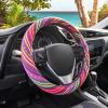 imageBDK Colorful Woven Boho Bohemian Hippie Style Steering Wheel Cover for Women  Fits Most Standard Wheel Sizes 14515 inch Colorful Patterns