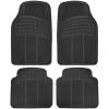 imageBDK Heavy Duty 4pc Front ampamp Rear Rubber Floor Mats for Car SUV Van ampamp Truck  All Weather Protection Universal Fit