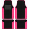 imageBDK Hot Pink Carpet  TwoTone Faux Leather Automotive Floor Mats Included AntiSlip Features and Builtin Heel Pad Stylish Floor Mats for Cars Truck Van SUVHot Pink