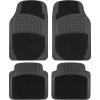imageBDK HybridMat Automotive Rubber ampamp Carpet Floor Mats Front ampamp Rear Seat Mat Set of Interior Liners for Car Sedan SUV Van Heavy Duty All Weather SemiTrim to Fit Black