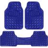 imageBDK Metallic Chrome Car Floor Mats AllWeather Universal Fit Automotive Floor Mats for Cars SUVs Floor Mats for Trucks Car Mats Full Set Front ampamp Rear NonSlip Backing  SilverMetallic Blue
