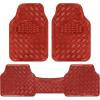 imageBDK Metallic Chrome Car Floor Mats AllWeather Universal Fit Automotive Floor Mats for Cars SUVs Floor Mats for Trucks Car Mats Full Set Front ampamp Rear NonSlip Backing  SilverMetallic Red