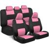 imageBDK PolyPro Seat Covers Full Set in Beige on Black  Front and Rear Split Bench Seat Covers for Cars Easy to Install  Car Accessories for Auto Trucks Van SUVPink