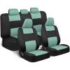 imageBDK PolyPro Seat Covers Full Set in Beige on Black  Front and Rear Split Bench Seat Covers for Cars Easy to Install  Car Accessories for Auto Trucks Van SUVMint