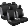 imageBDK UltraSleek Purple Seat Covers for Cars TwoTone Front Seat Covers with Matching Back Car Seat Cover Made to Fit Most Auto Truck Van SUV Interior Car Accessories Full SetGray
