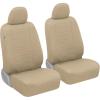 imageBDK carXS Black Leather Car Seat Covers Full Set 9Piece Faux Seat Covers for Cars Includes Front and Back Seat Cover Automotive Seat Covers for Trucks SUVBeige