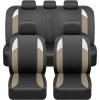 imageBDK carXS Monaco Seat Covers for Cars Full Set Gray TriTone Front with Split Rear Bench Back Seat Cover Automotive Seat Covers for Trucks SUV Van AutoBeige