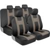 imageBDK carXS Seat Covers for Cars Light Gray TwoTone Car Seat Covers with Matching Back Seat Cover Made to Fit Most Auto Truck Van SUV Interior Car Accessories Car Seat Cover Full SetBlack  Beige