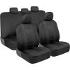 imageBDK carXS Seat Covers for Cars Light Gray TwoTone Car Seat Covers with Matching Back Seat Cover Made to Fit Most Auto Truck Van SUV Interior Car Accessories Car Seat Cover Full SetBlack